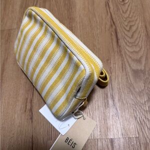 BEIS Yellow and White Striped Mini Pouch